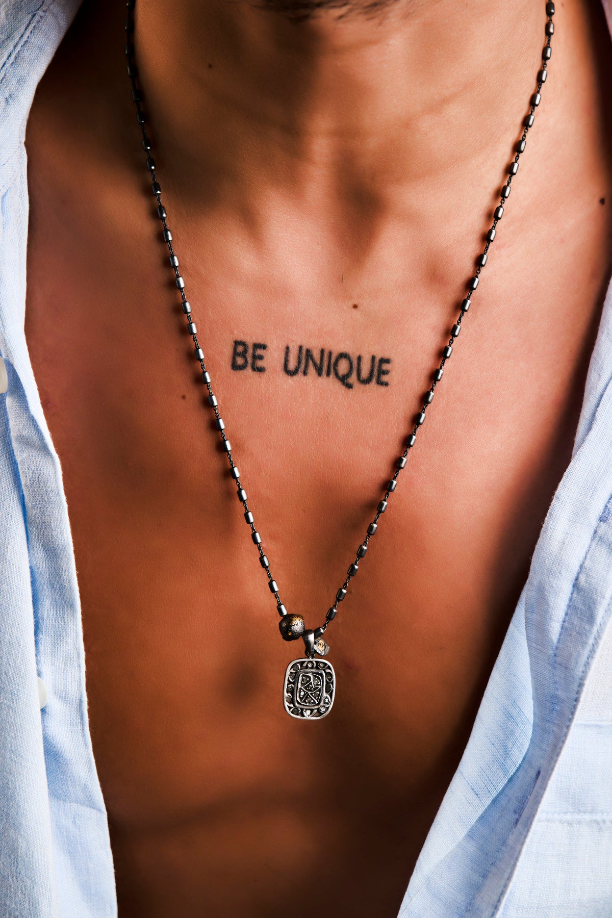 Ezop Elmaslı Gümüş Kolye