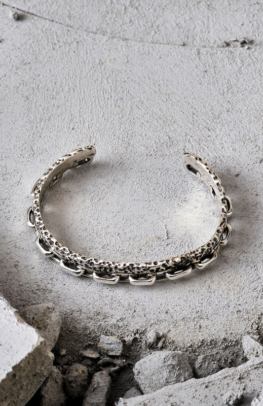 Leroyn 925 Sterling Silver Oxidized Handcuff