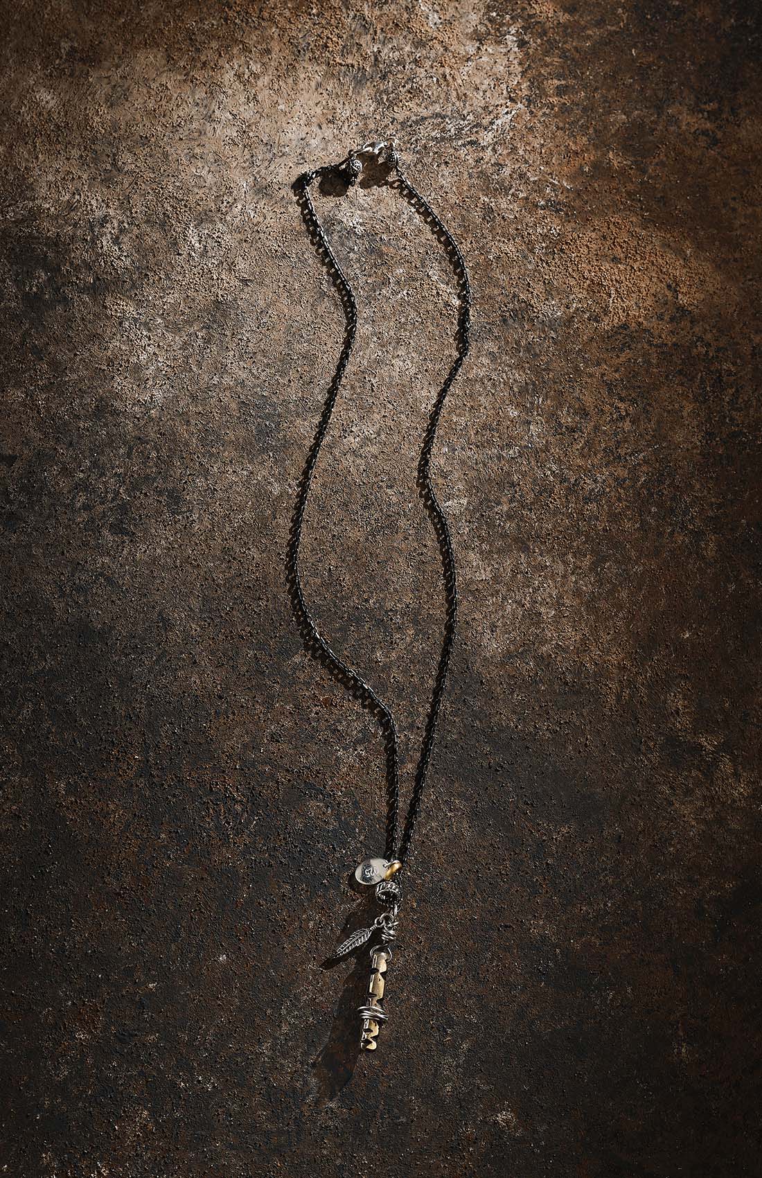 Bullet Oxidized 925 Sterling Silver Necklace