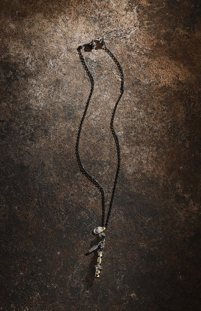 Bullet Oxidized 925 Sterling Silver Necklace