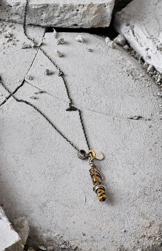 Bullet Oxidized 925 Sterling Silver Necklace