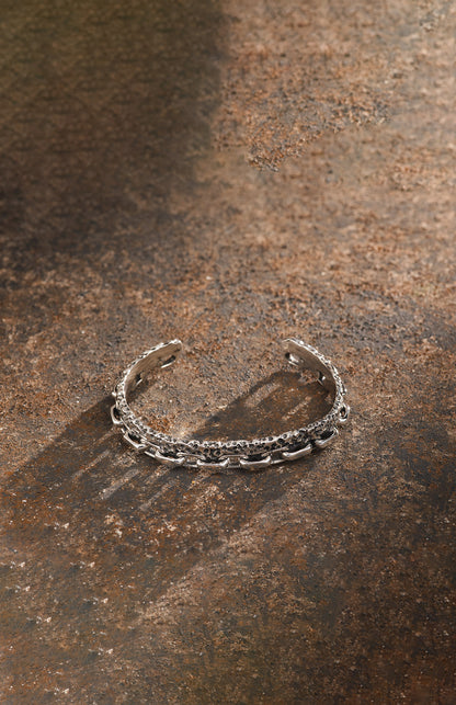 Leroyn 925 Sterling Silver Oxidized Handcuff